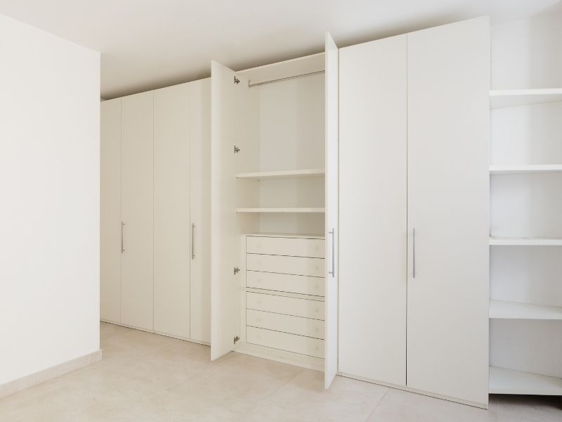 all white built-in cabinets in Lake Macquarie