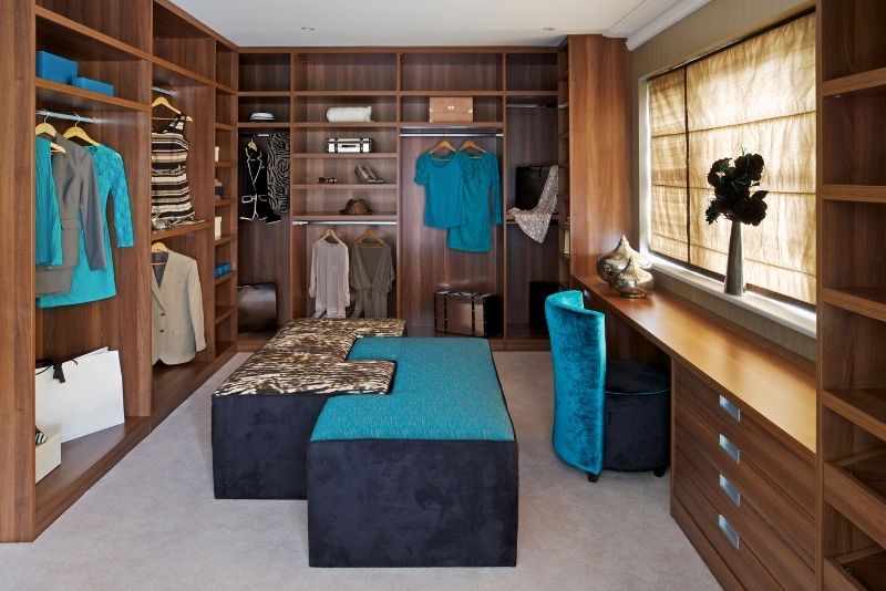 walk-in wardrobe with no doors