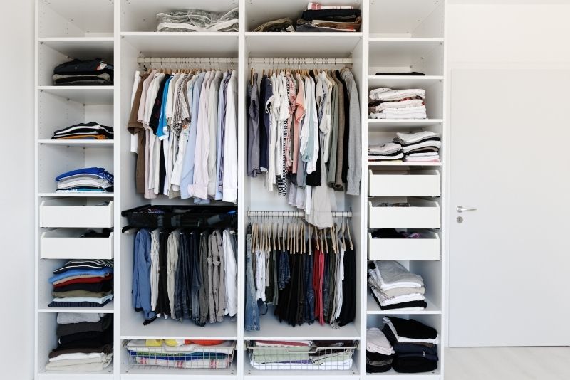 wardrobe inserts for an open wardrobe