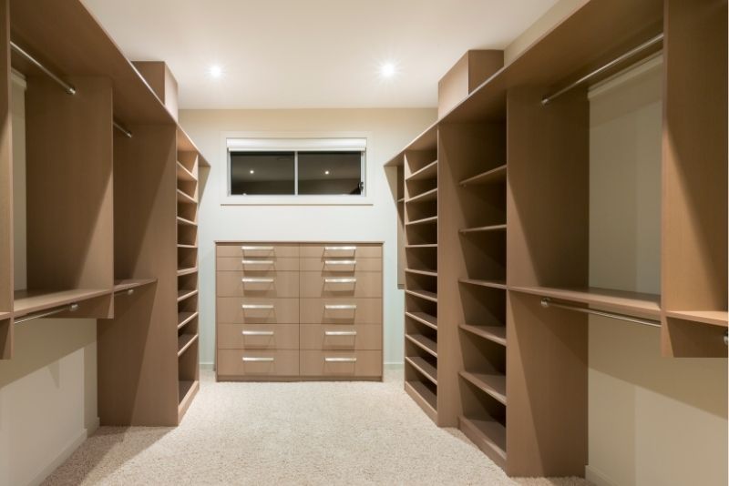 Open walk-in wardrobe